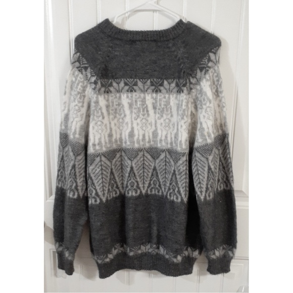 Alpaca fur Ski Sweater Vintage Rare Pullover Large - Picture 3 of 7